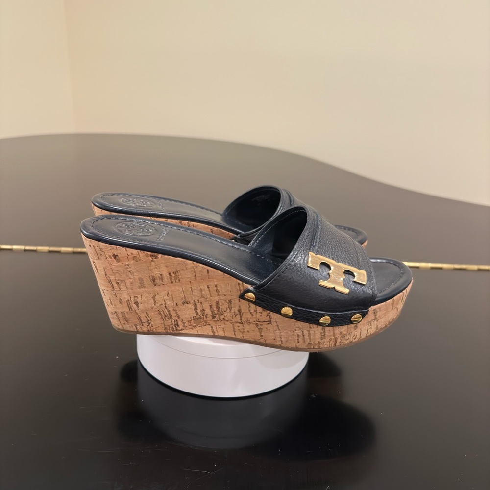 RARE authentic iconic luxury summer beach resort Tory Burch wedge/sandals/shoes - Picture 4 of 17